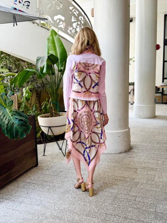 The Pink Denim Jacket / Purple Stirrup - Stacy Bradley Design