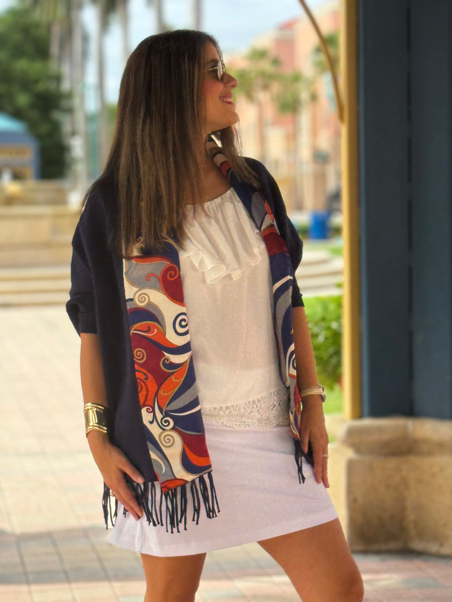 Cozy Sweater Wrap / Navy / Pucci Fall for Colors / Wholesale - Stacy Bradley Design