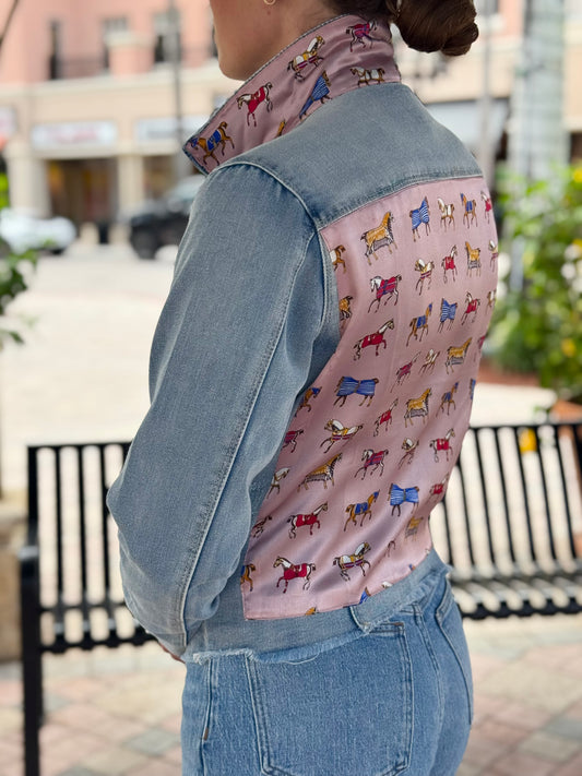 The Light Denim Jacket / Equine Elegance / Soft Rose