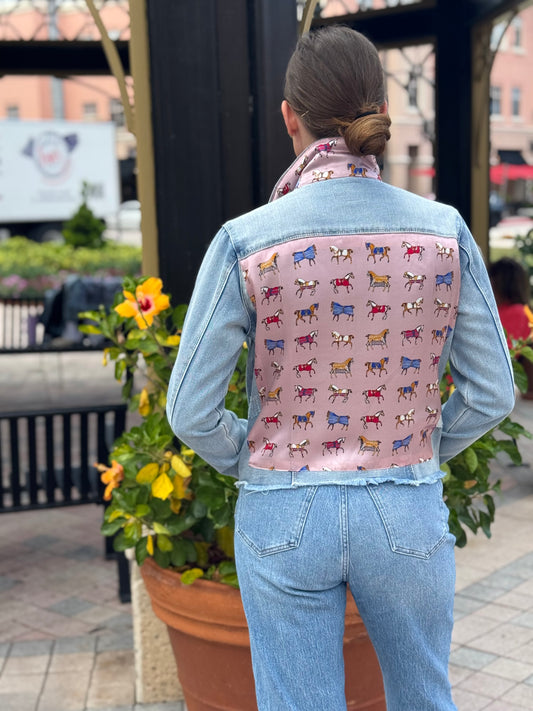 The Light Denim Jacket / Equine Elegance / Soft Rose - Stacy Bradley Design