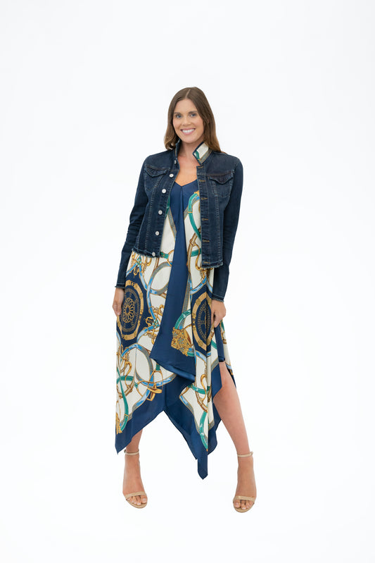 Silk Dress / Blue Stirrup - Stacy Bradley Design