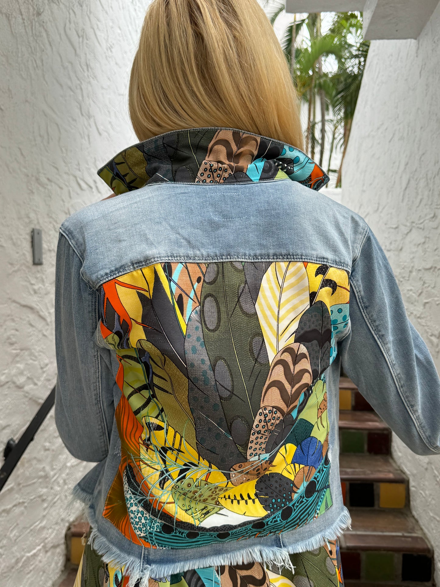 The Light Denim Jacket / Orange Feather / wholesale - Stacy Bradley Design