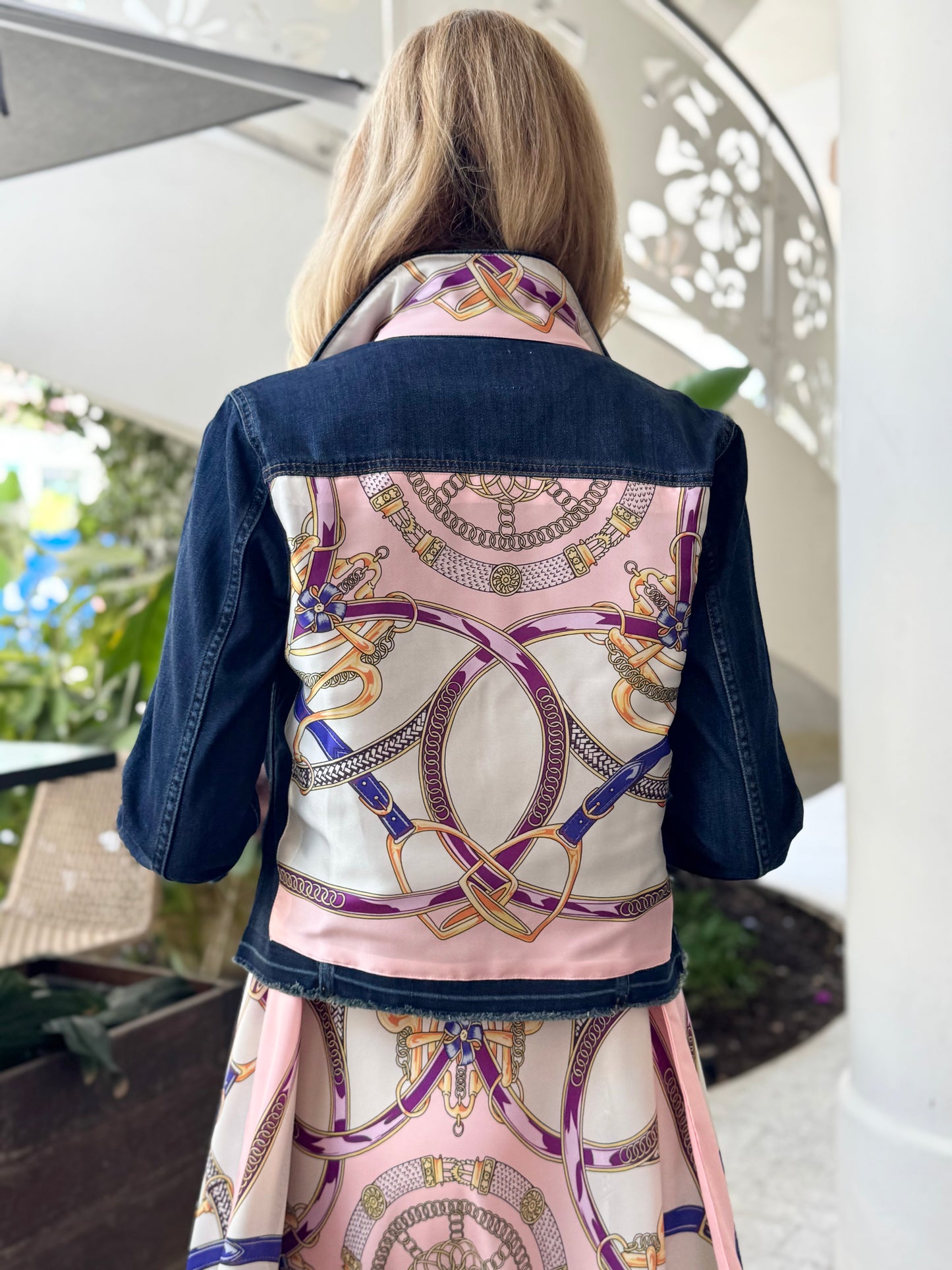 The Dark Denim Jacket / Purple Stirrup - Stacy Bradley Design