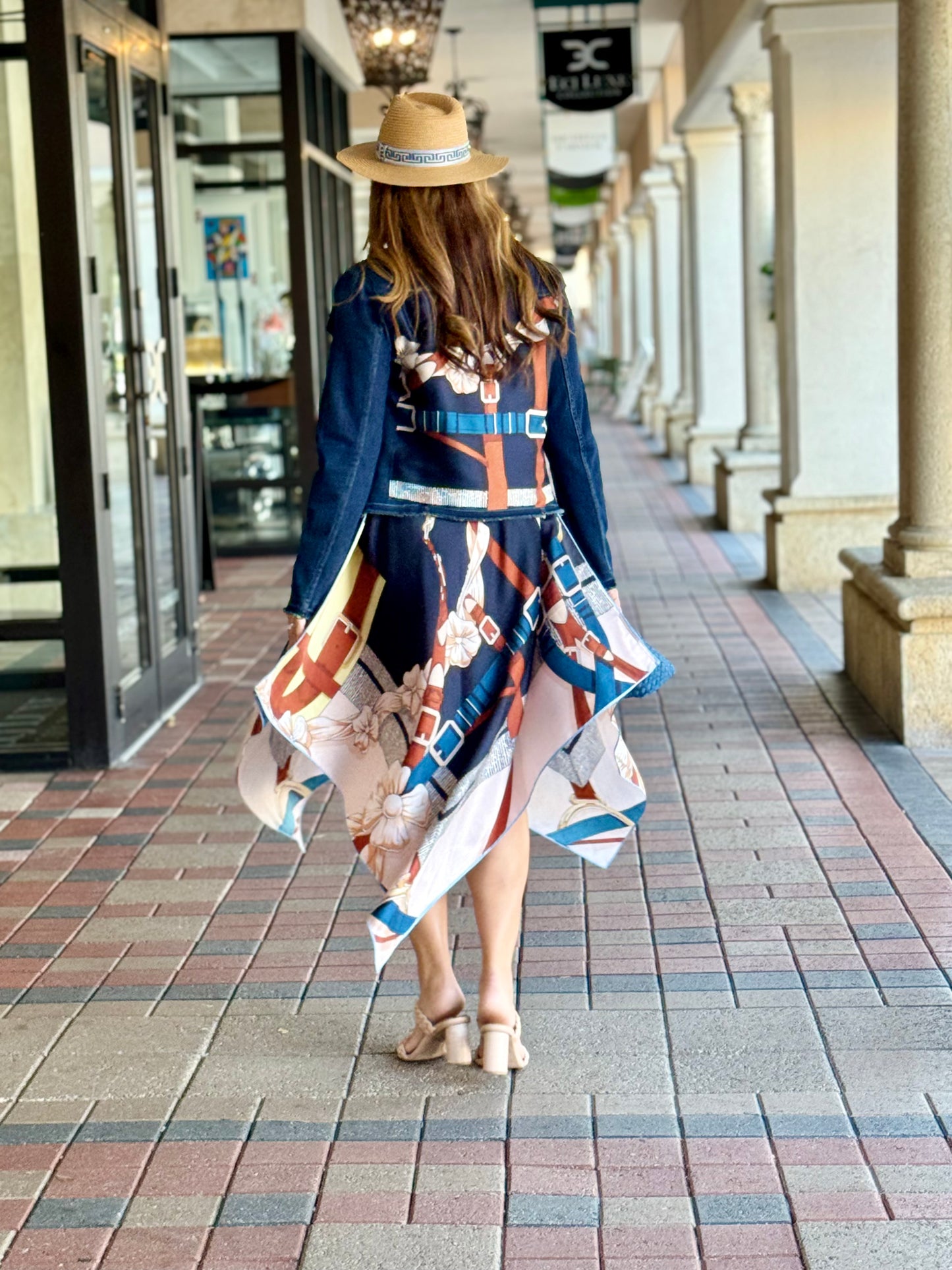 Silk Dress / Navy Strap & Buckle - Stacy Bradley Design