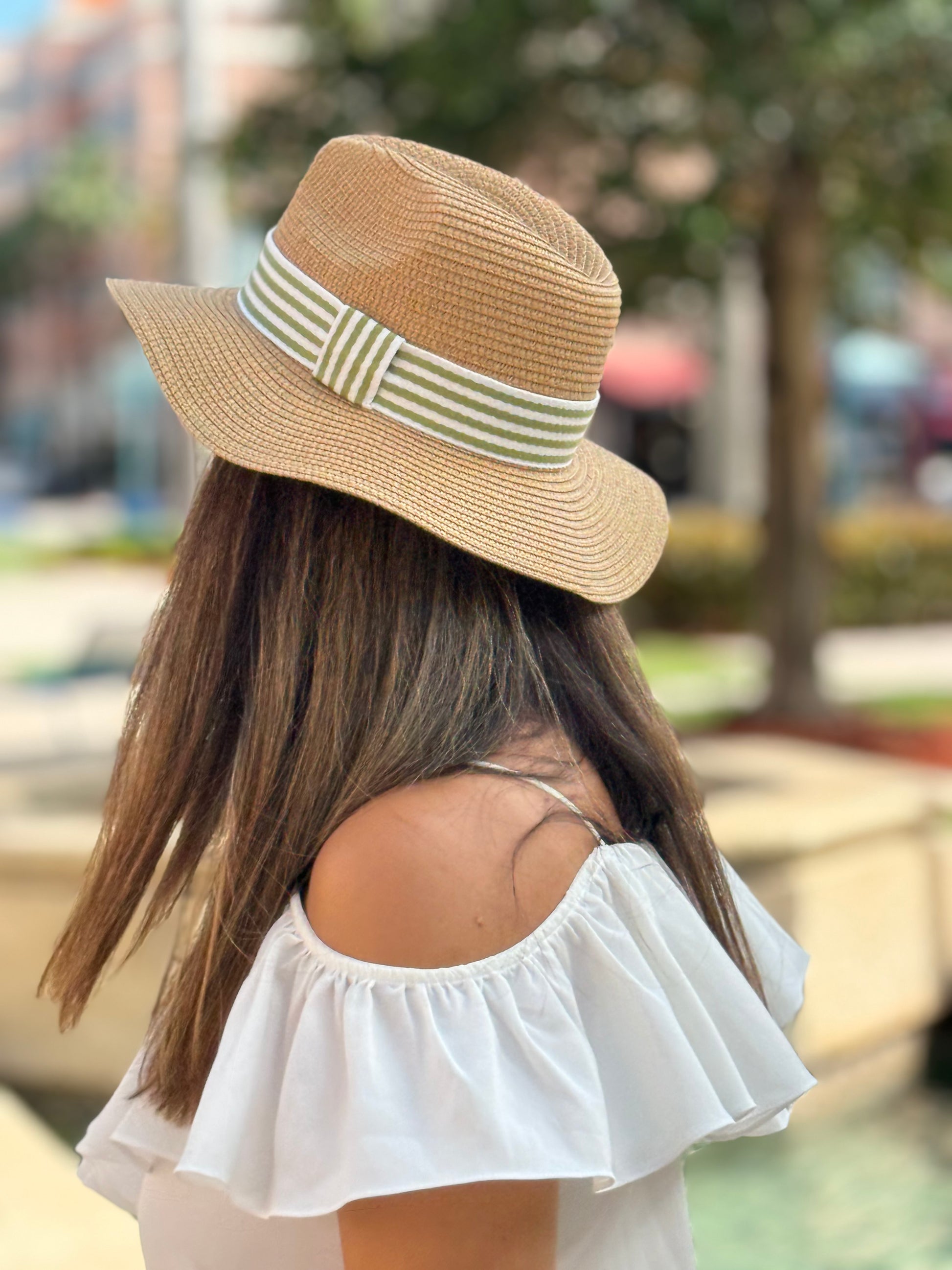 Hat / Stripe / Natural Sage / Wholesale - Stacy Bradley Design