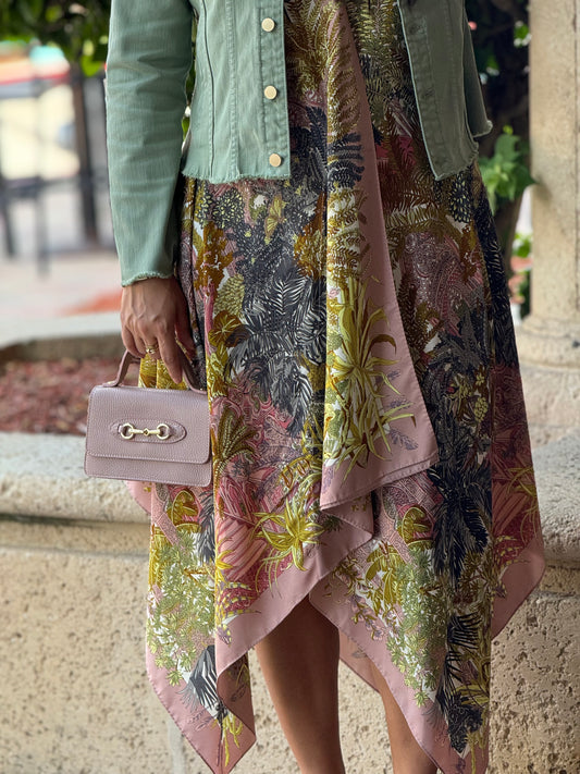 The Tea Leaf Green Denim Jacket / Fall of Mauve - Stacy Bradley Design