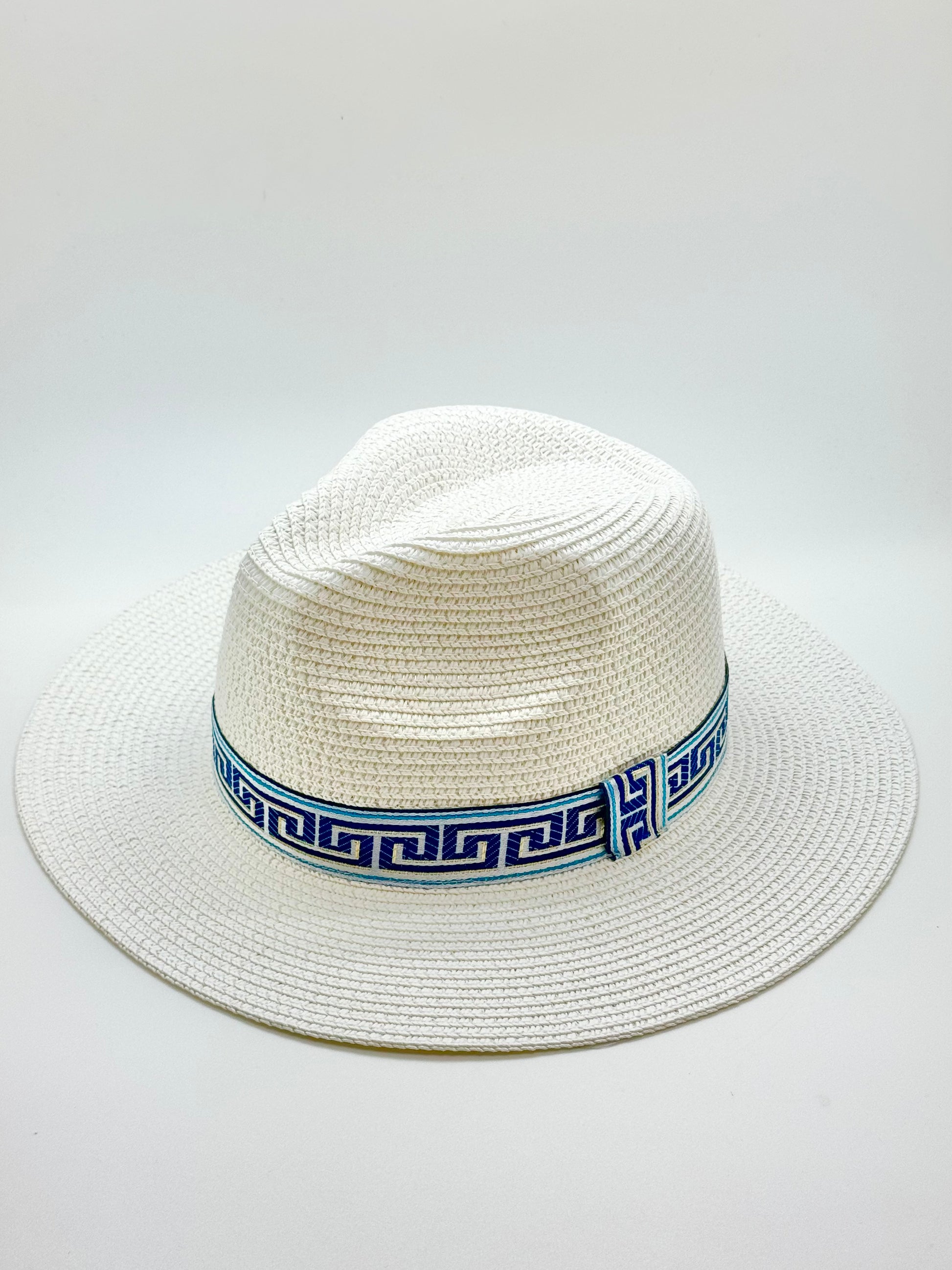 Hat / Greek Isle / White Blue / Wholesale - Stacy Bradley Design