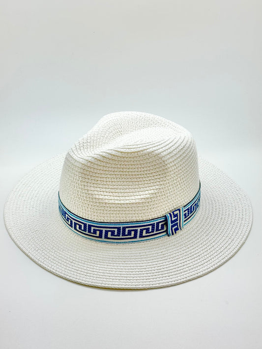 Hat / Greek Isle / White Blue / Wholesale - Stacy Bradley Design