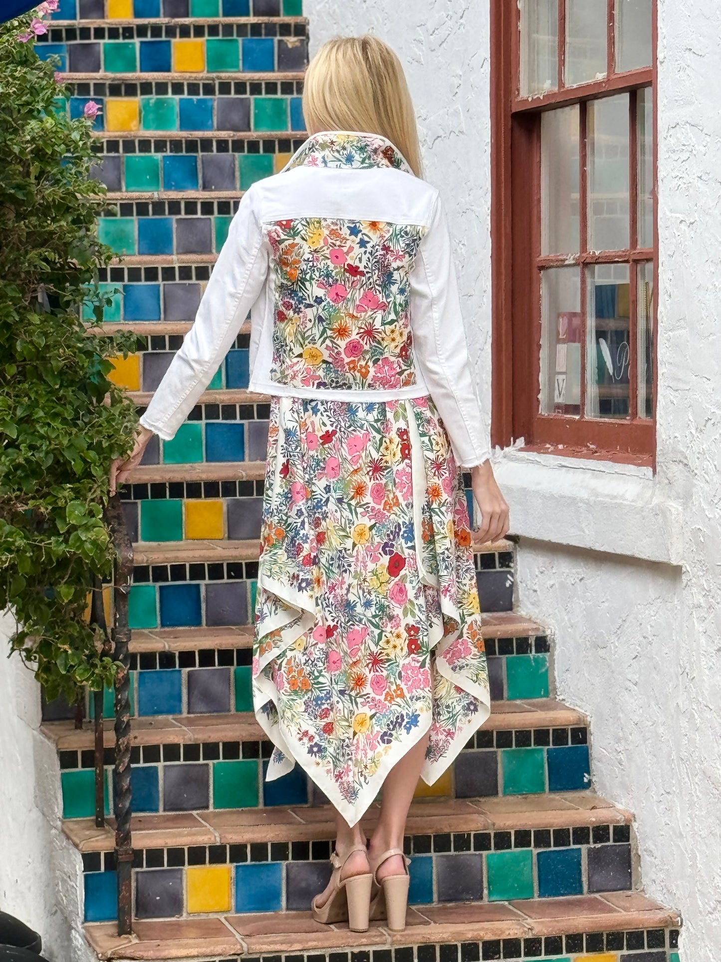 Silk Dress / Field of Flowers - Stacy Bradley Design