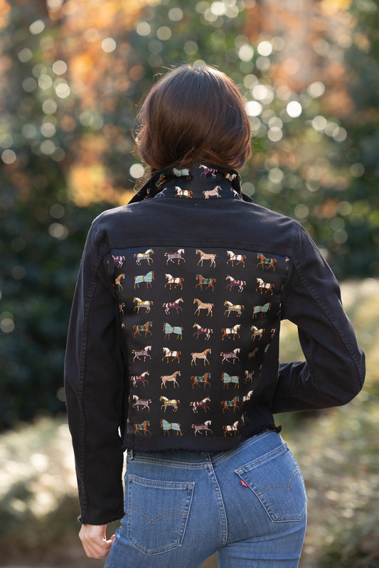 The Black Denim Jacket / Equine Elegance / Jet Black