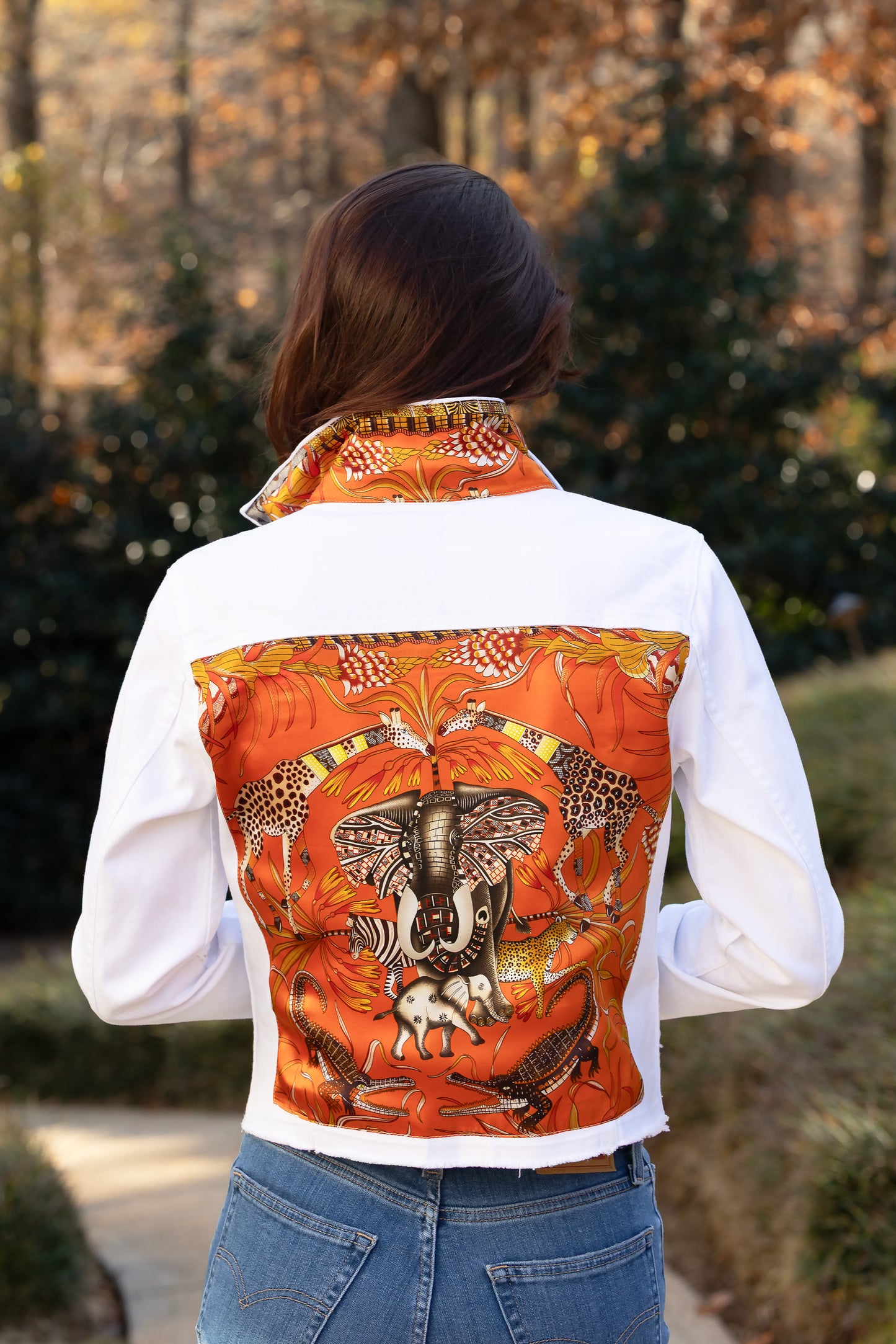 The White Denim Jacket / Orange Safari