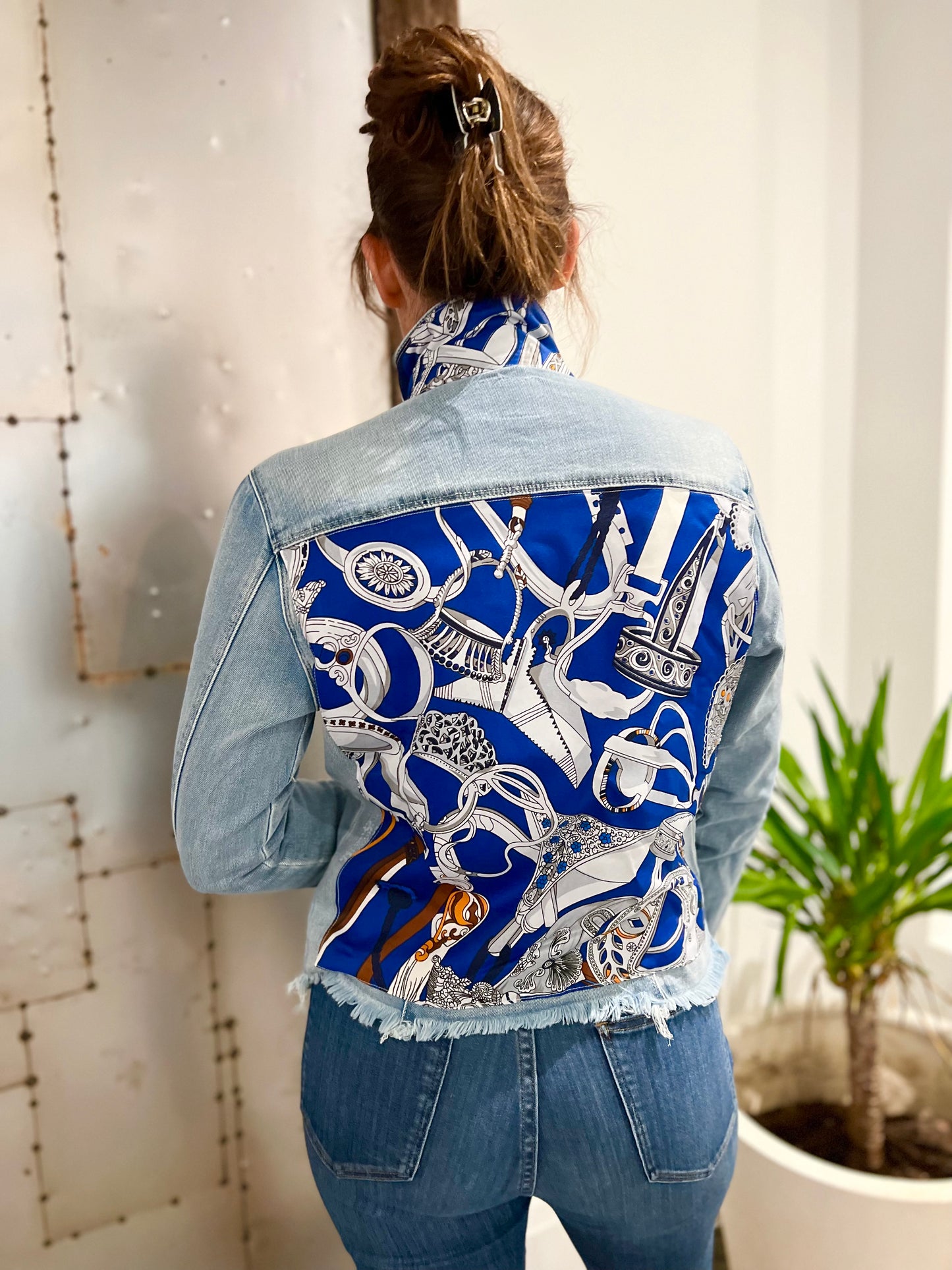 The Light Denim Jacket / Ornate Fun Blue
