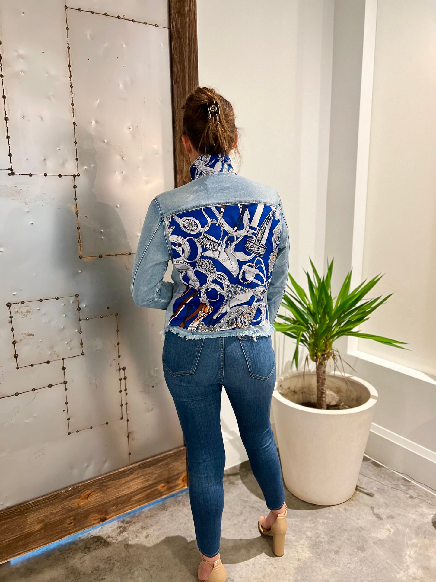 The Light Denim Jacket / Ornate Fun Blue