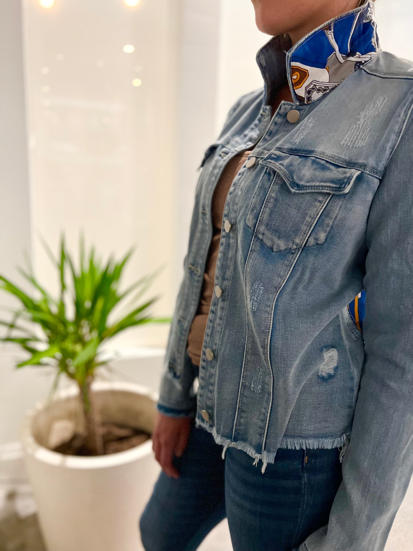 The Light Denim Jacket / Ornate Fun Blue