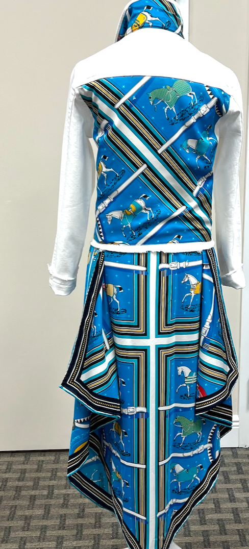 Silk Dress / Blue Horse - Stacy Bradley Design