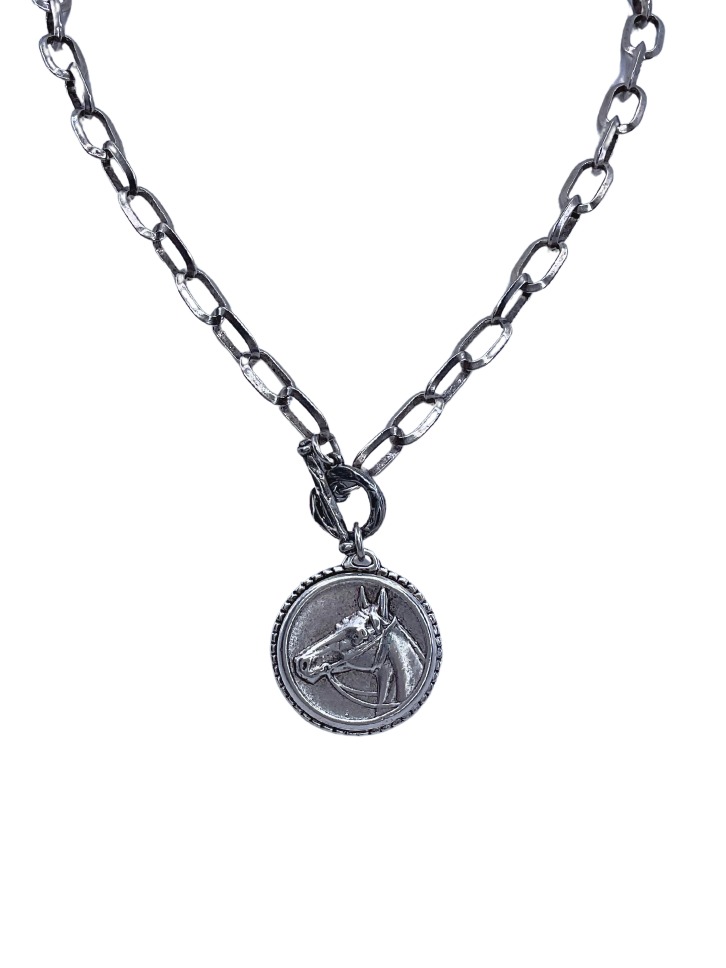 Vintage Reproduction Sterling Plated Horse Coin - Stacy Bradley Design