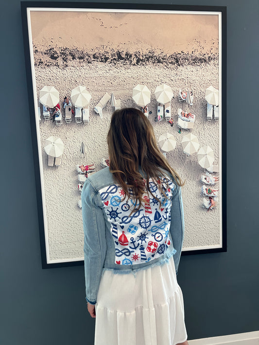 The Light Denim Jacket / Nautical Neat - Stacy Bradley Design