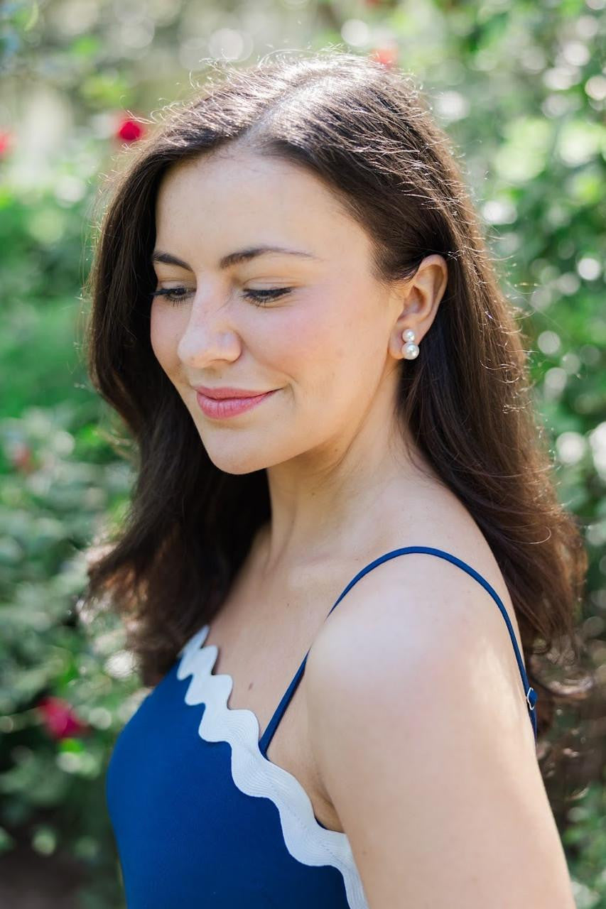 Audrey - Double Pearl earrings - Belle of the Ball - Stacy Bradley Design