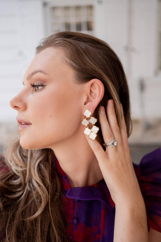 Camilla - Mother of Pearl - Statement Earring - Stacy Bradley Design