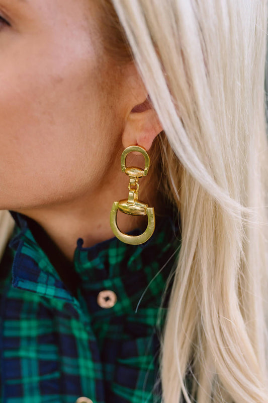 Horsebit - Gold Earrings - Stacy Bradley Design