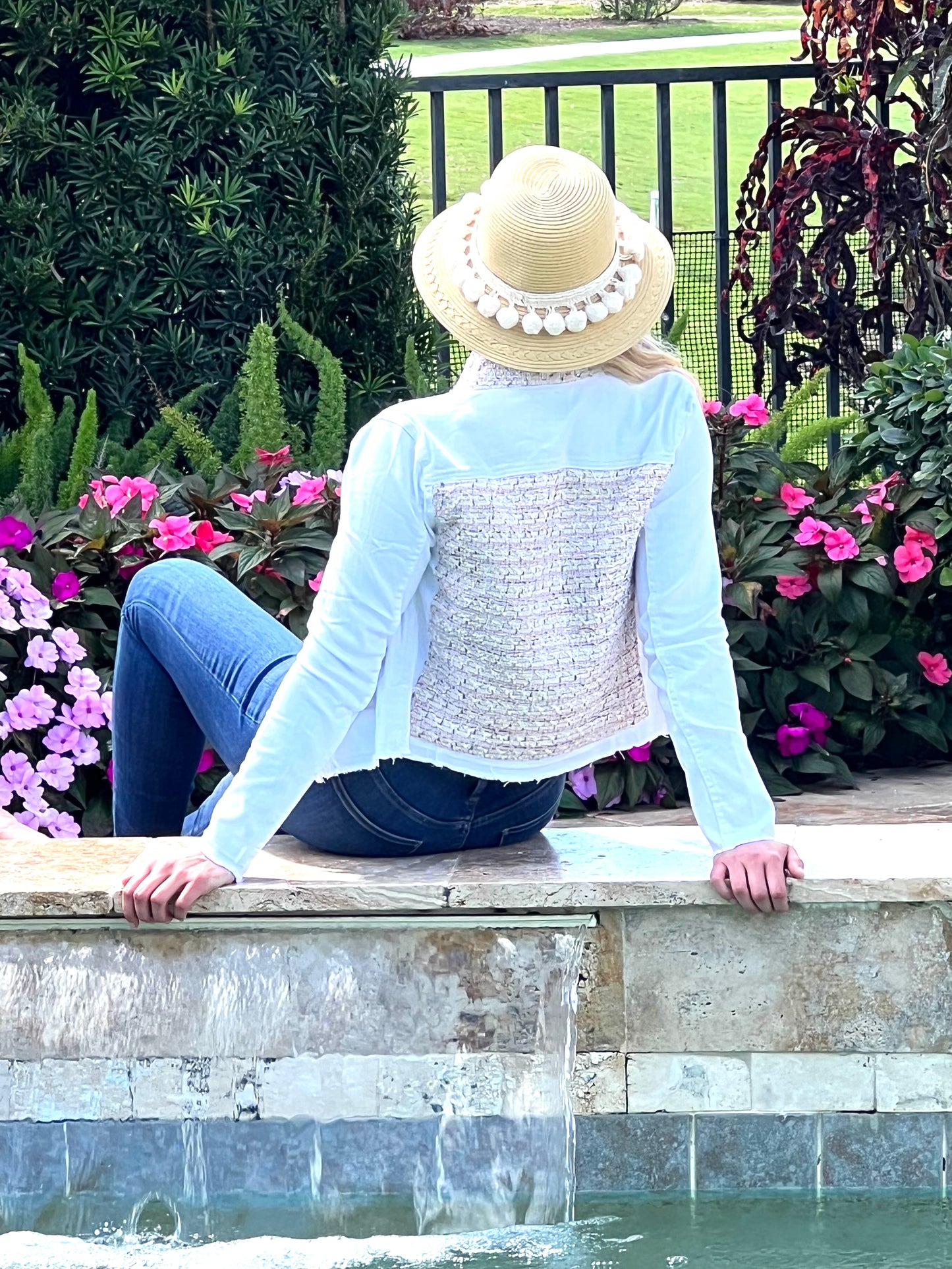 The White Denim Jacket / Tweed Light Pink / Wholesale - Stacy Bradley Design