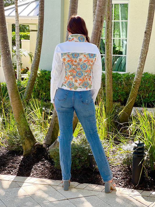 The White Denim Jacket / Lavish Lace - Stacy Bradley Design