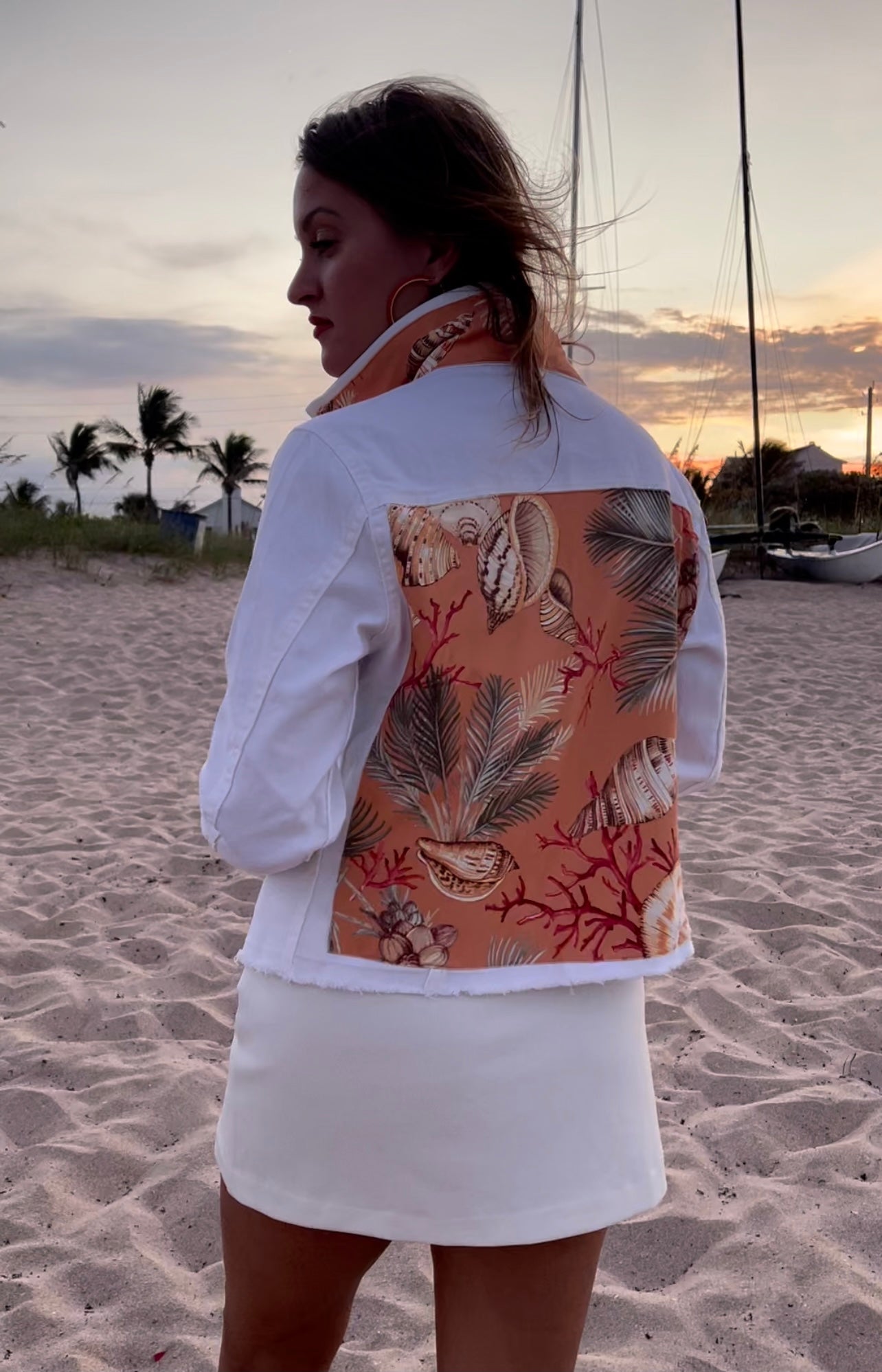 The White Denim Jacket / Sunset Shells / Wholesale - Stacy Bradley Design