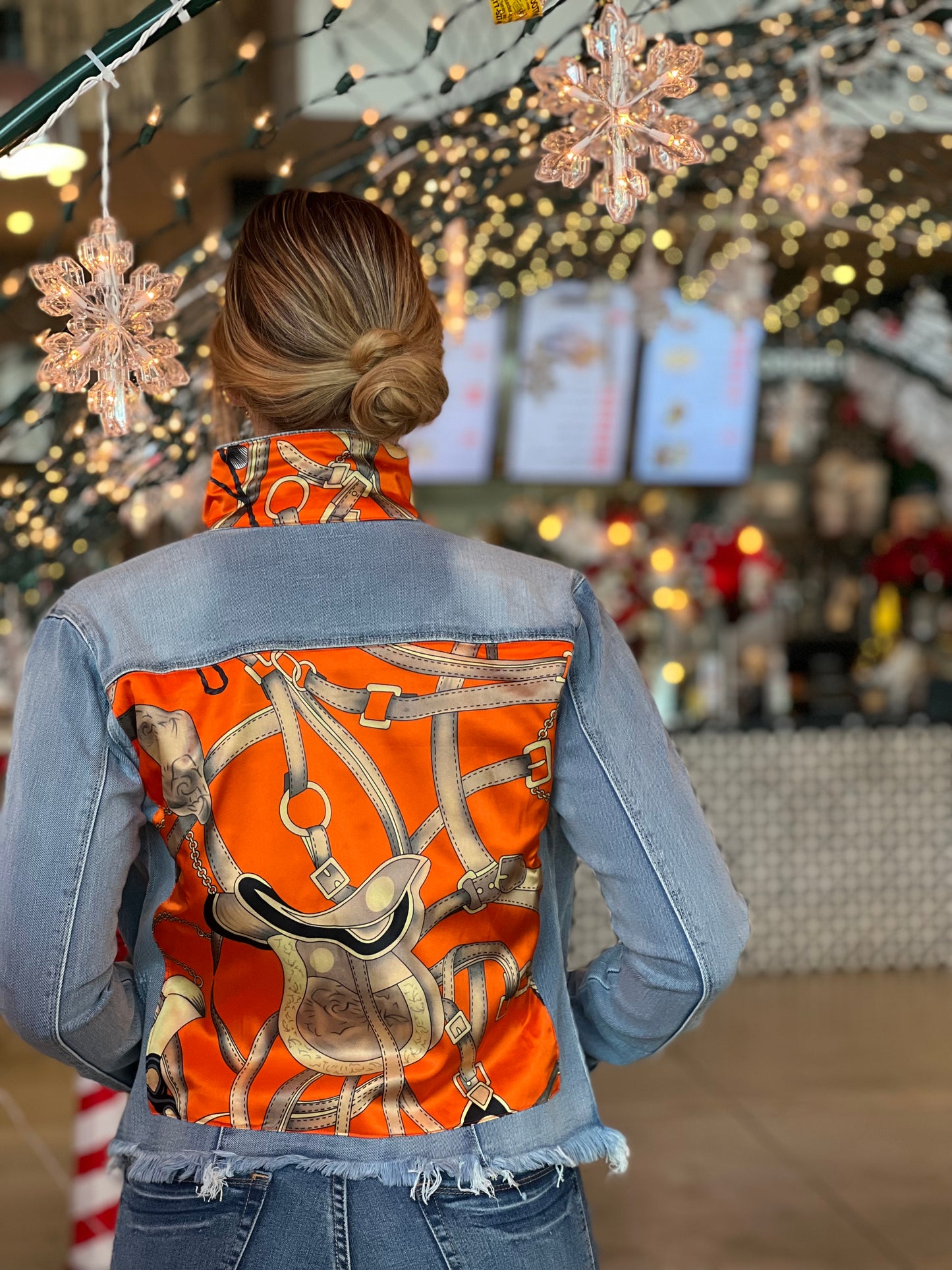 The Light Denim Jacket / Orange Equestrian - Stacy Bradley Design