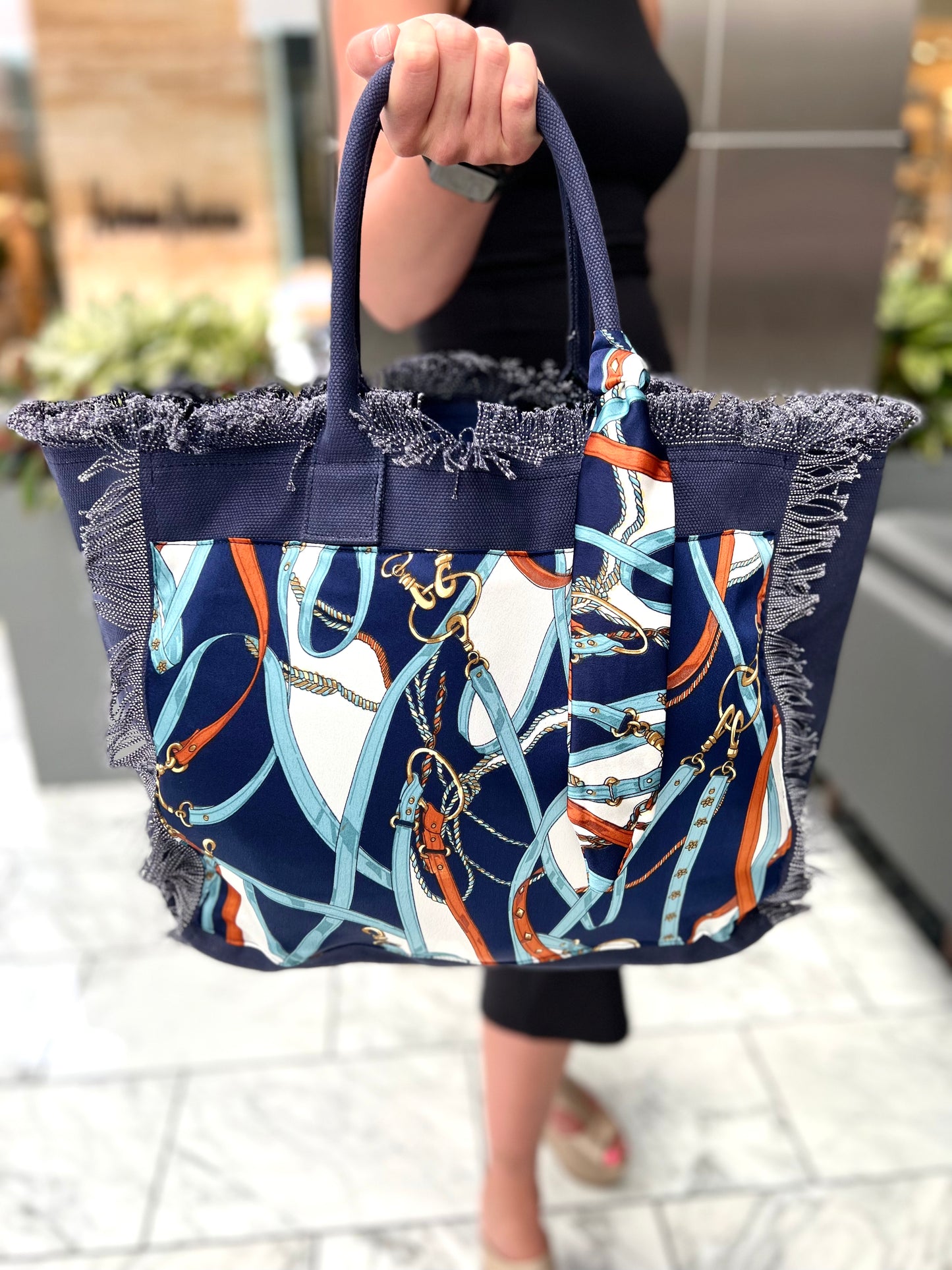 Tote Bag / Navy Straps - Stacy Bradley Design