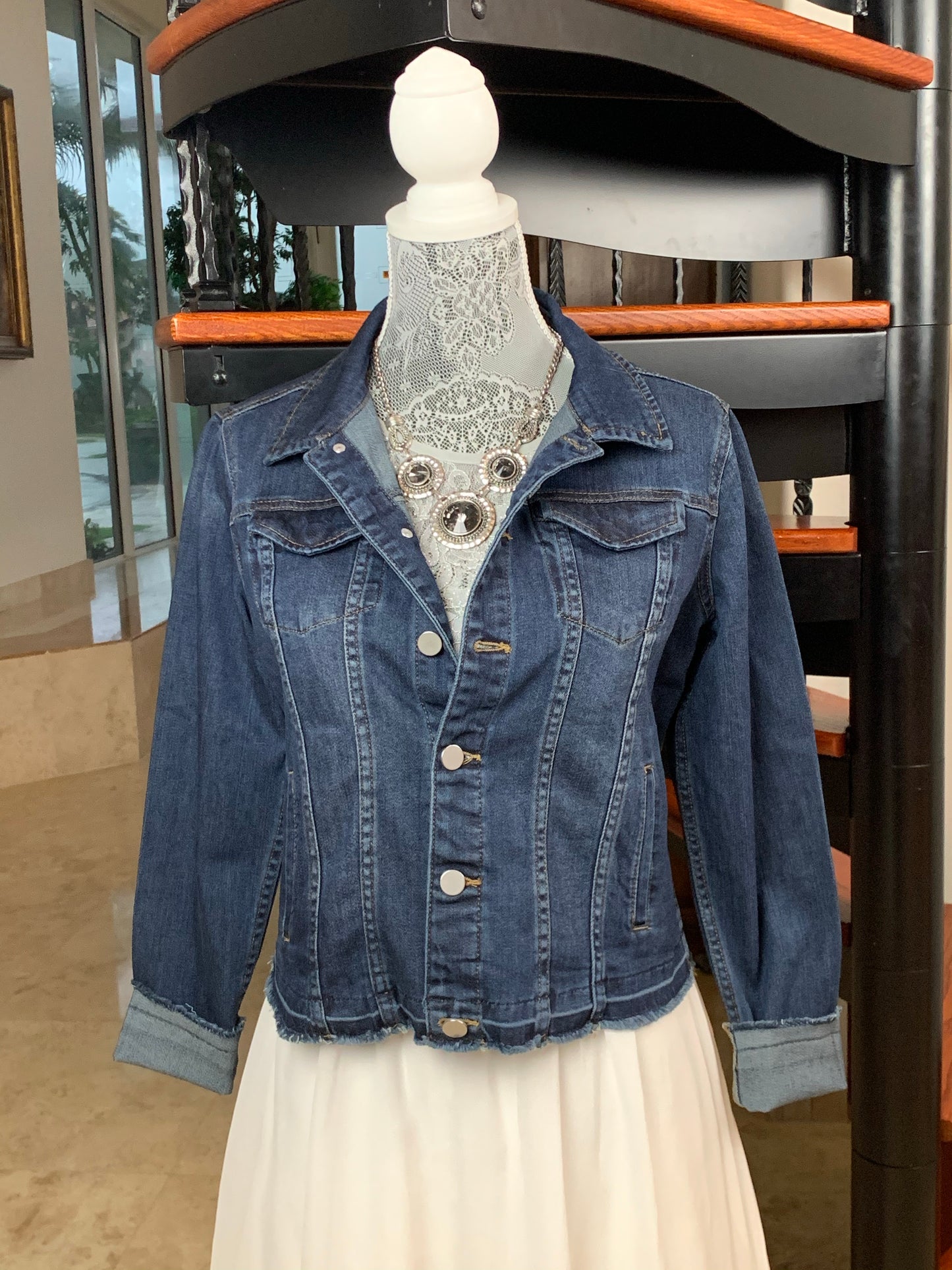 The Dark Denim Jacket / Silver Equestrian - Stacy Bradley Design
