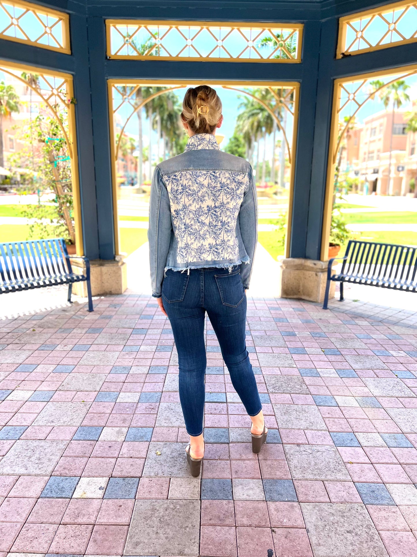 The Light Denim Jacket / Palm Linen / Wholesale - Stacy Bradley Design