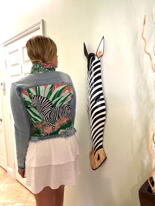 The Light Demin Jacket / Love a Zebra - Stacy Bradley Design