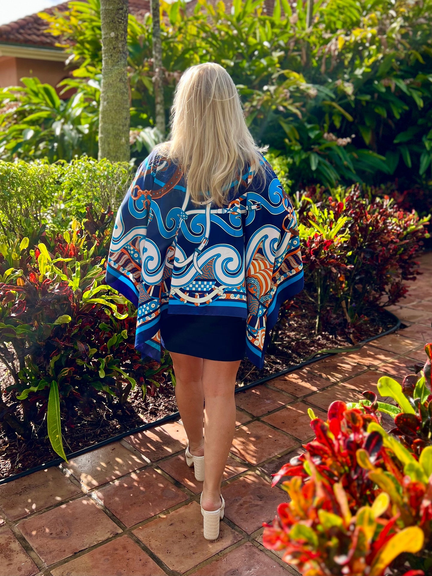Tunic / Navy Swirl and Straps / wholesale - Stacy Bradley Design