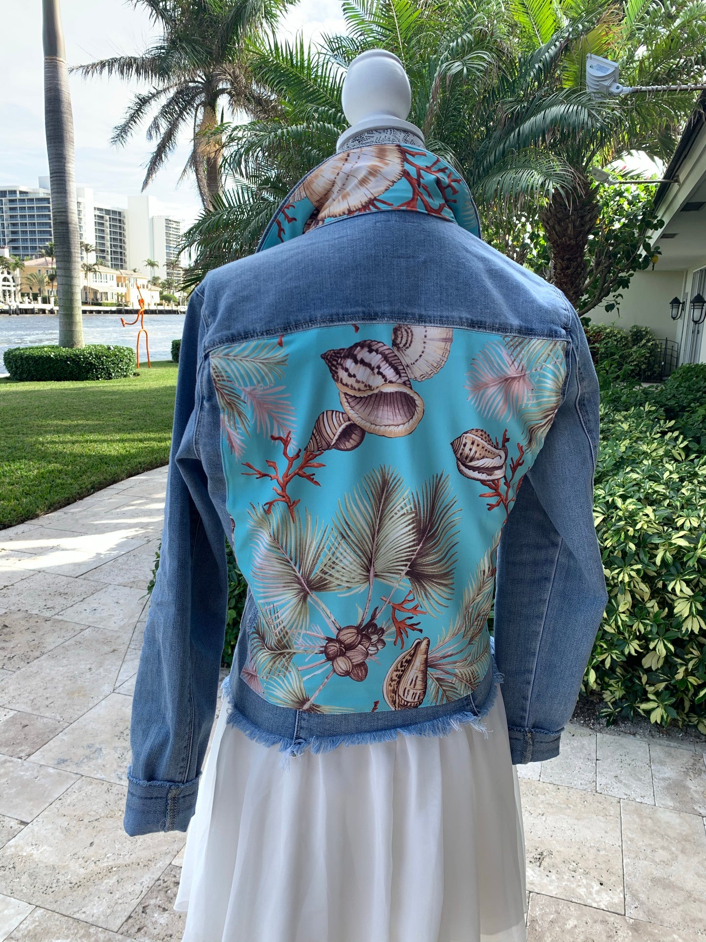 The Light Denim Jacket / Tropical Shells - Stacy Bradley Design