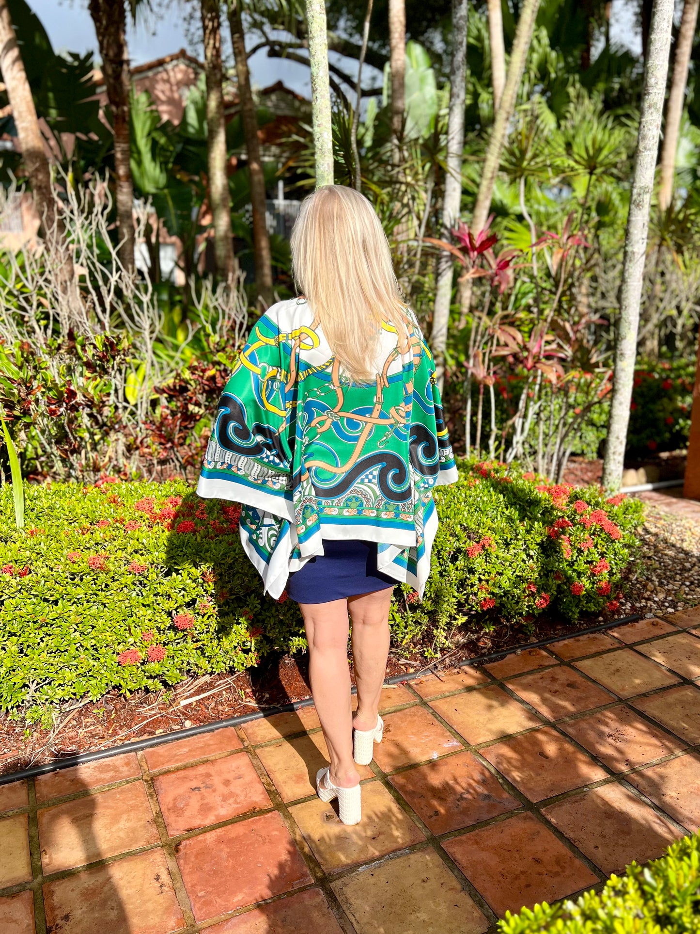 Tunic / Green Swirl and Straps / wholesale - Stacy Bradley Design