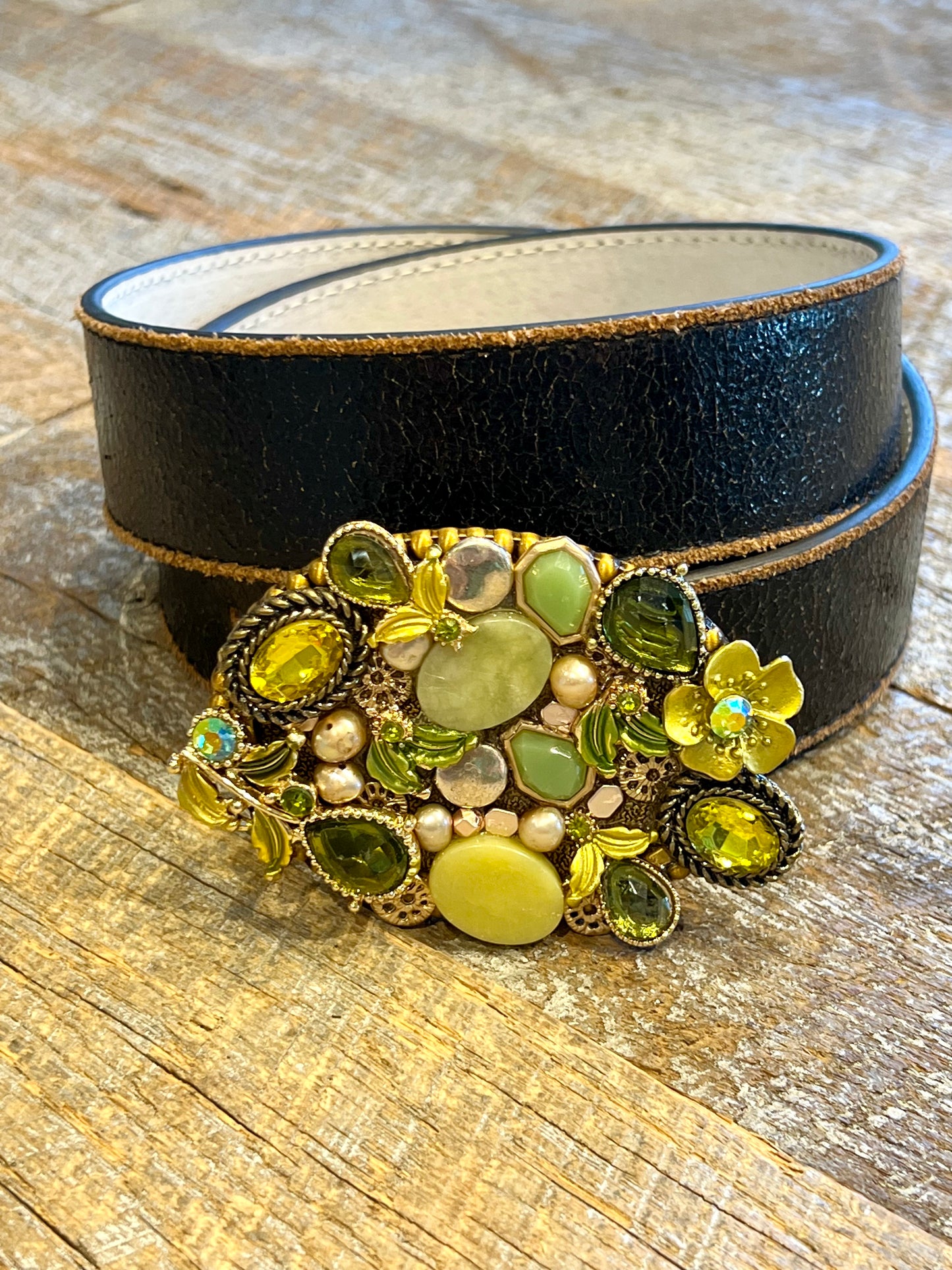 Belt Buckle / Mosaic Olive Greens - Stacy Bradley Design