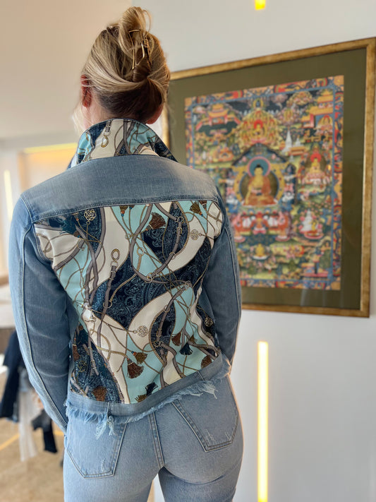 The Light Demin Jacket / Teal and Tassels / Wholesale - Stacy Bradley Design