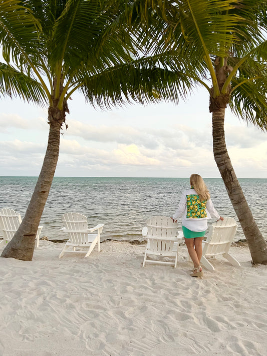 The White Denim Jacket / Capri In Teal / Wholesale - Stacy Bradley Design