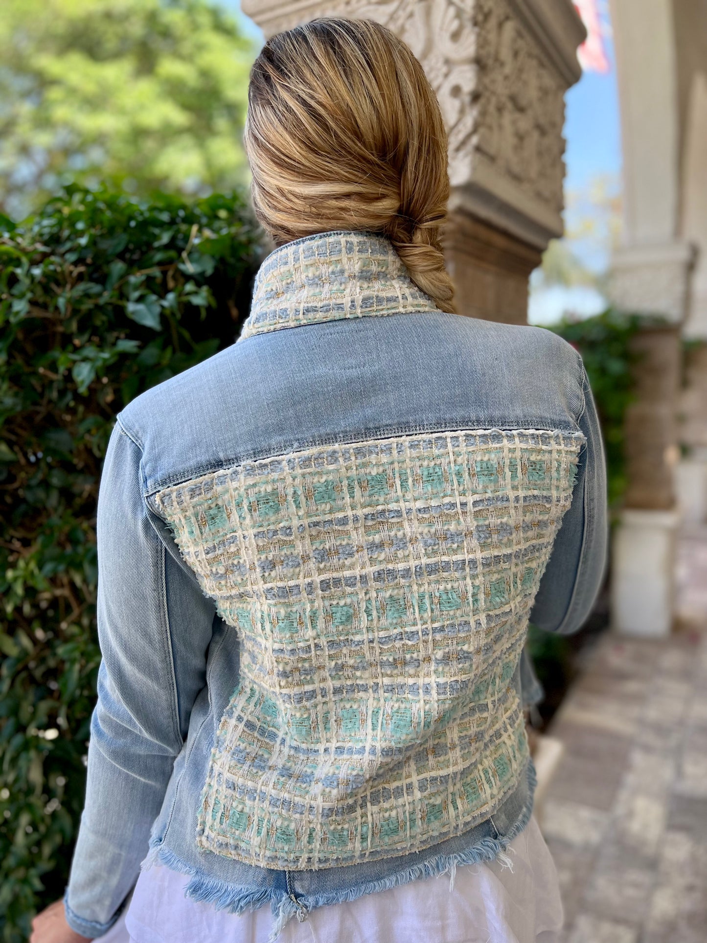 The Light Denim Jacket / Tweed Ice Cream Blue - Stacy Bradley Design