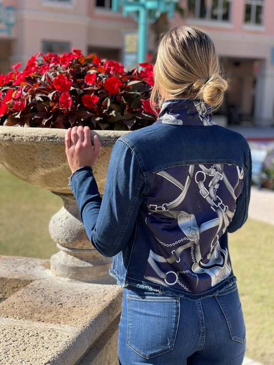 The Dark Denim Jacket / Silver Equestrian - Stacy Bradley Design