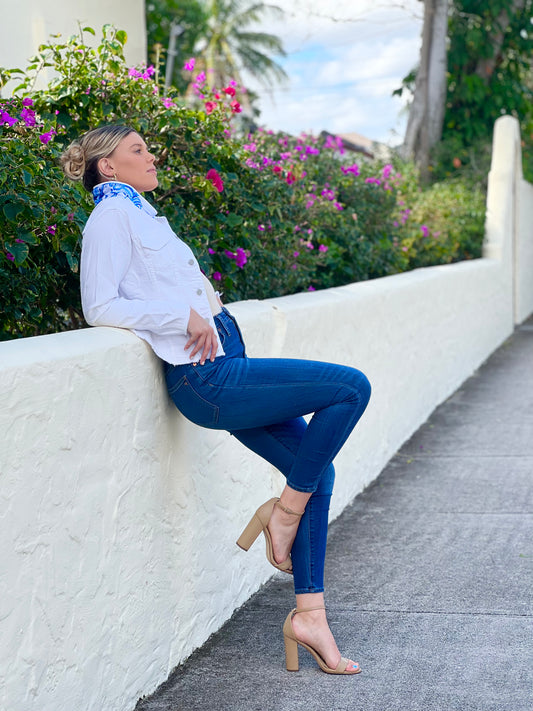 The White Denim Jacket / Colors of the Sky - Stacy Bradley Design