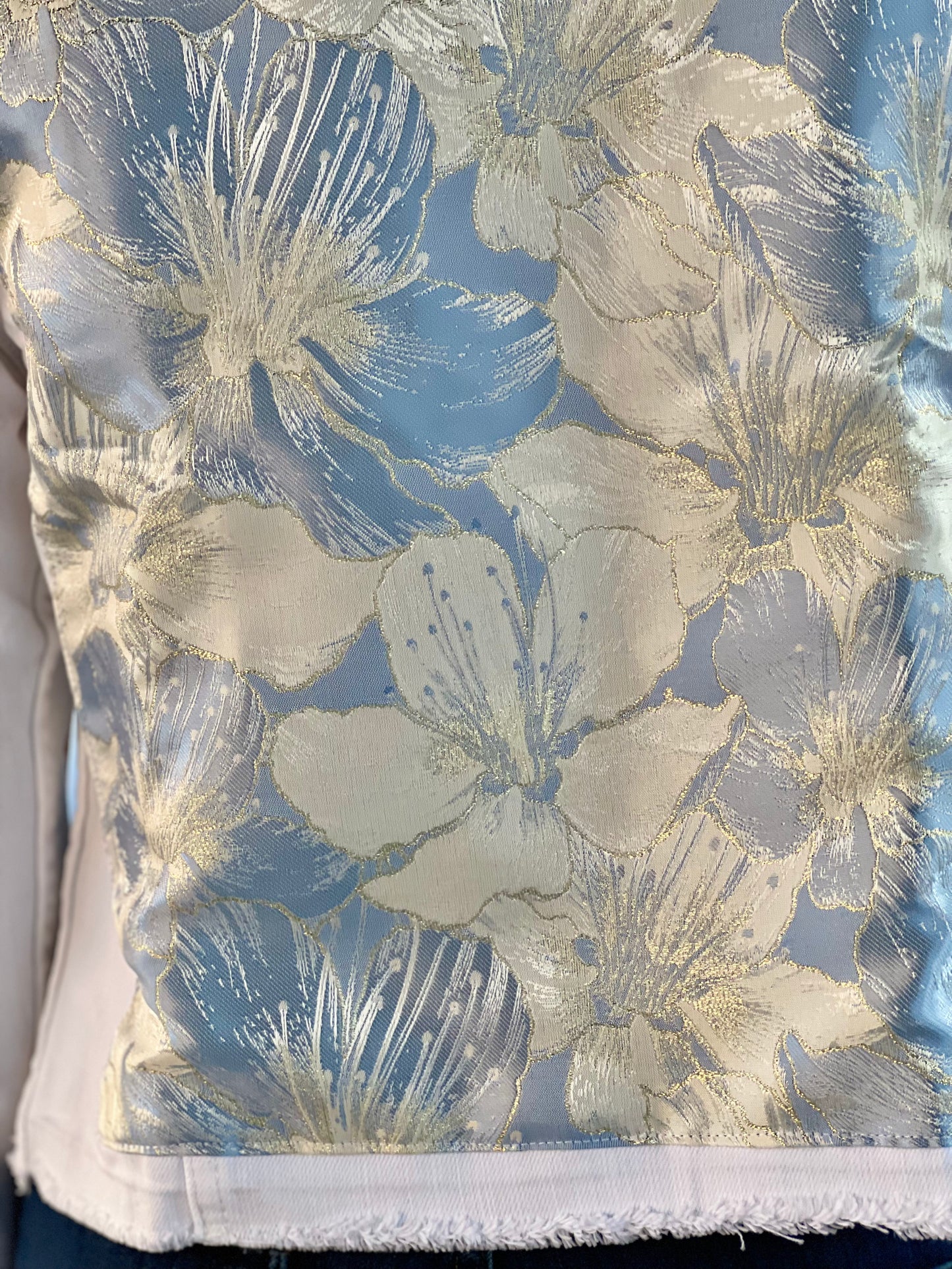 The White Denim Jacket / Blue Shimmer / Wholesale - Stacy Bradley Design