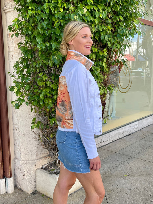 The White Denim Jacket / Sunset Shells / Wholesale - Stacy Bradley Design