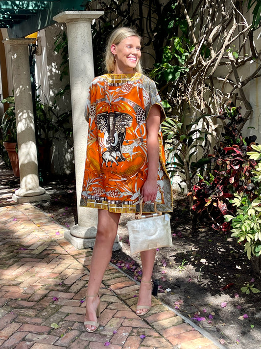 Caftan Elephant Orange / Wholesale - Stacy Bradley Design