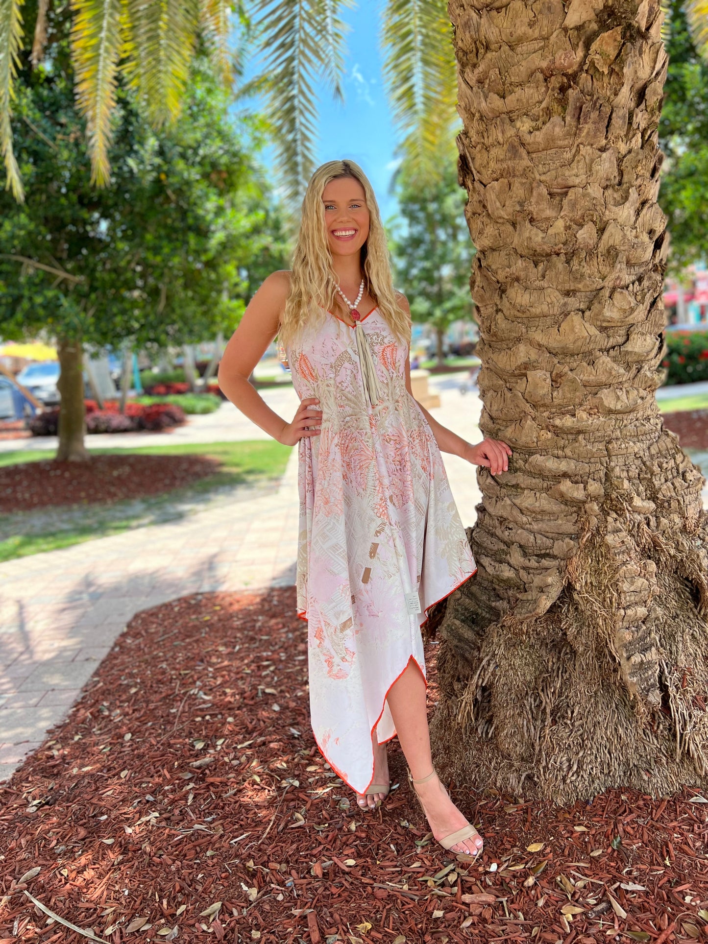 Silk Dress / Love Pink and Orange - Stacy Bradley Design