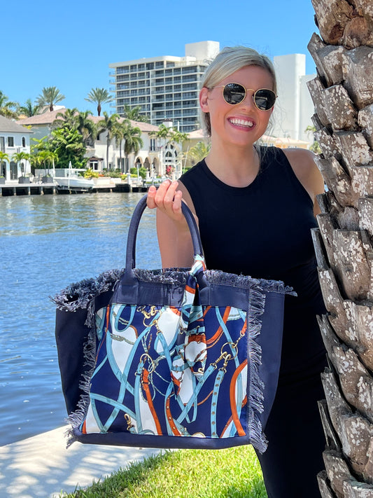 Tote Bag / Navy Straps - Stacy Bradley Design