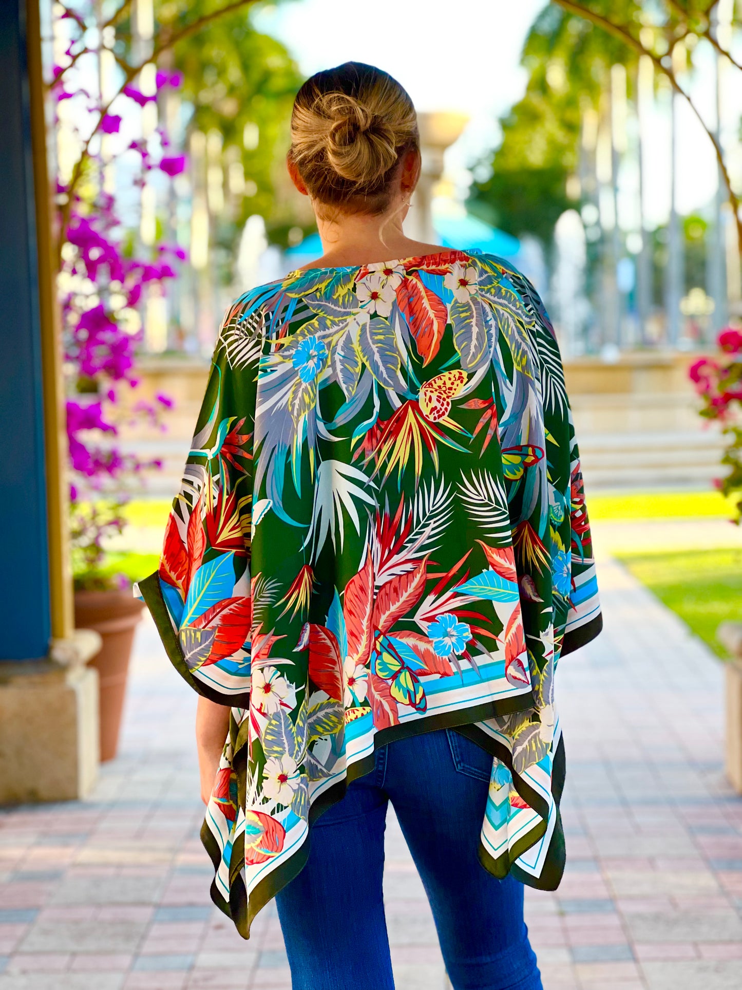 Tunic / Butterfly Tropics / Green / wholesale - Stacy Bradley Design