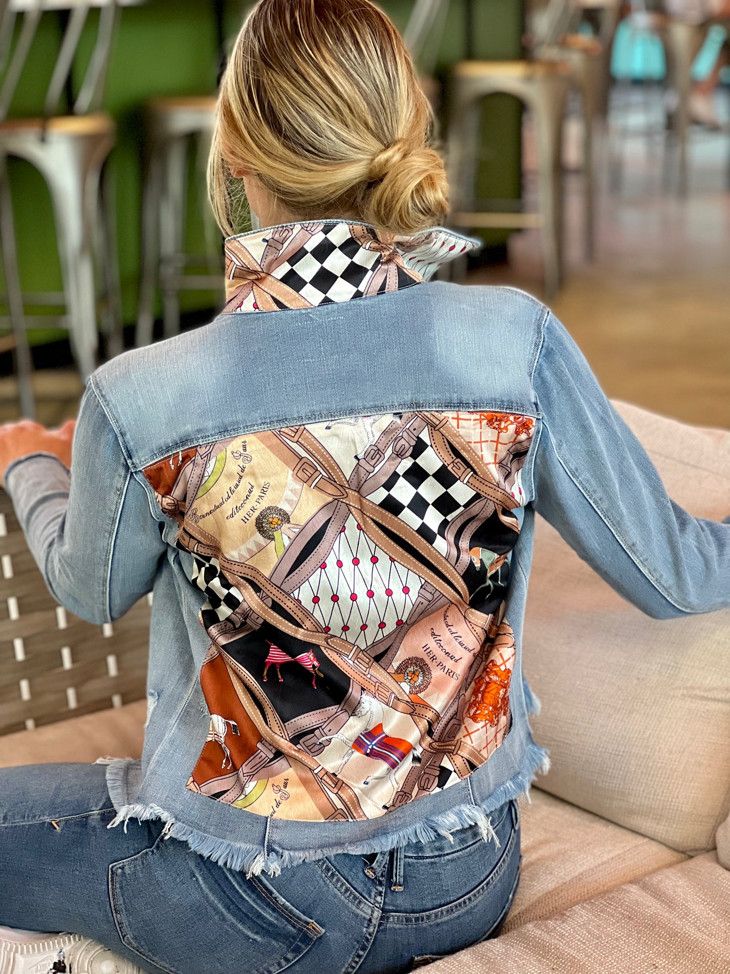The Light Denim Jacket / Designer Horse with Straps /Wholesale - Stacy Bradley Design