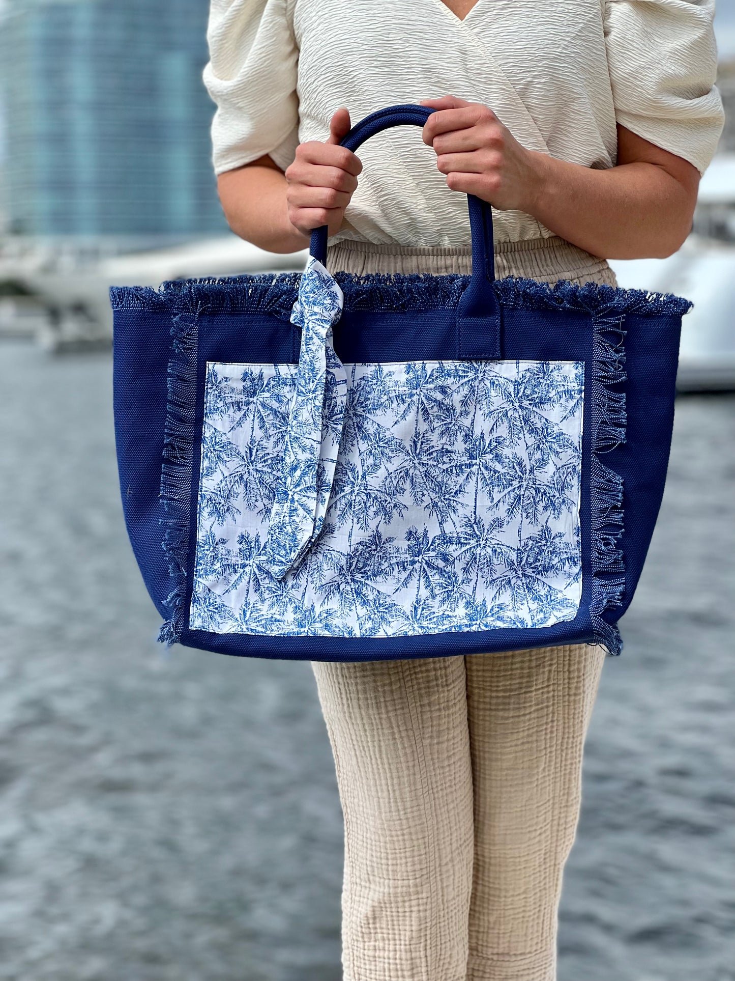 Tote Bag / Palm Linen - Stacy Bradley Design