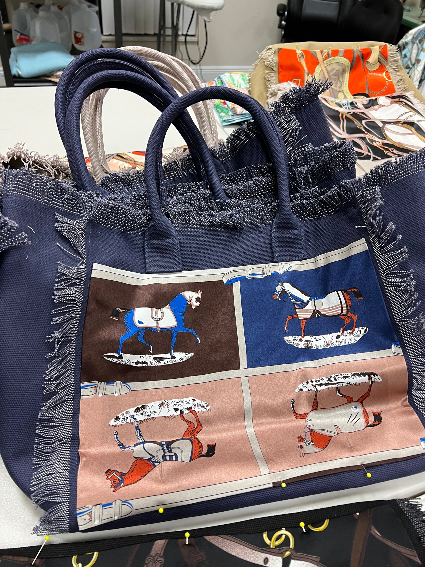 Tote Bag / Navy / Horse Bag - Stacy Bradley Design